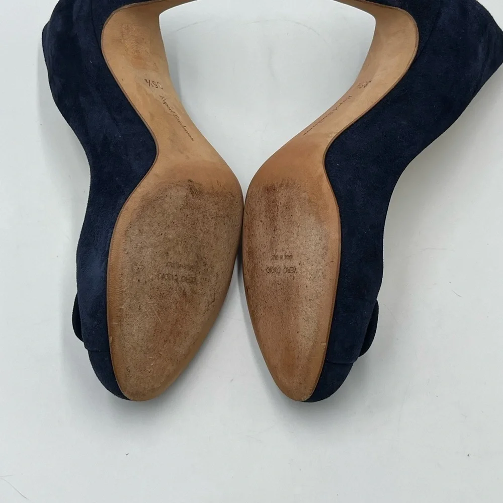 Rupert Sanderson‎ Blue Suede 3” Pumps Heels Sz 35.5/US 5